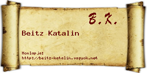 Beitz Katalin névjegykártya